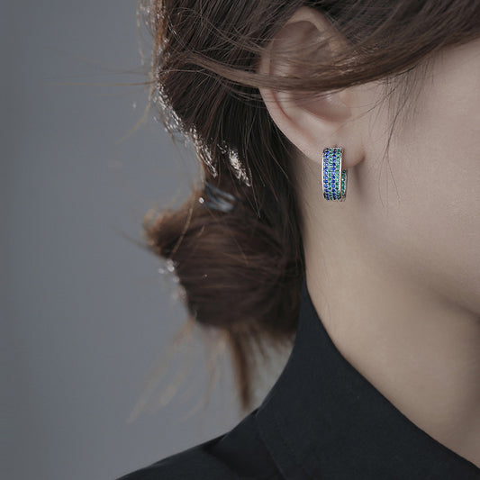Glow Chronicle · Green Cubic Zirconia Geometric Cube Drop Earrings