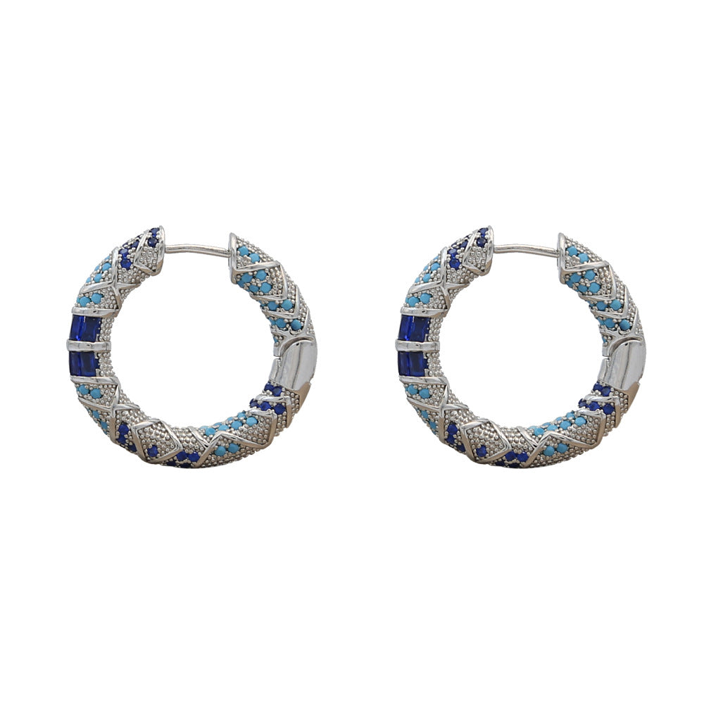 Culture Bridge · Cobalt Blue Enamel-Finish Drop Earrings