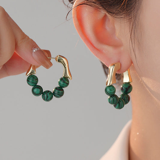 Culture Bridge · Turquoise-Inspired Gold-Plated Statement Earrings