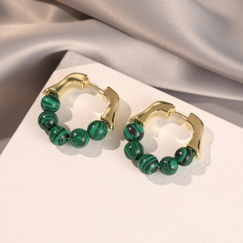 Culture Bridge · Turquoise-Inspired Gold-Plated Statement Earrings